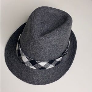 Rising Star grey felt plaid band fedora baby gq luxe hat